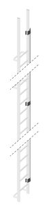 linea vita verticale, scale fisse, scale di sicurezza, gabbia, sicurezza